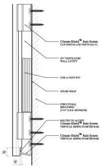 Climate-Shield CSVSSR8 Starter Rail for Vertical Rainscreen Siding Installation Diagram